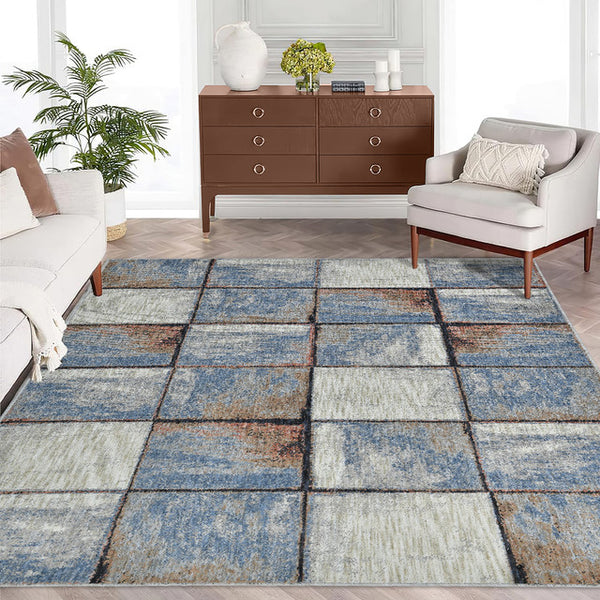 Sussex Home Novelty Collection Area Rug, Extra Soft and Comfy Carpet, Area Rugs for Living Room Rug, Indoor Rug, Blue&Gray