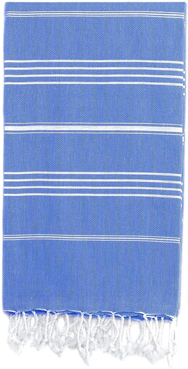 SussexHome Turkish Bath Towel Peshtemal Fouta 39" X 71" | Blue