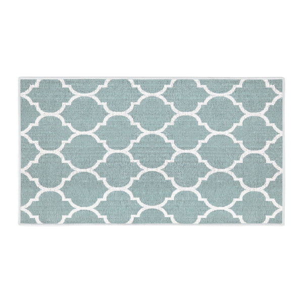 Geometric Design Multipurpose Floor Mat | 24"x44" | Light Teal