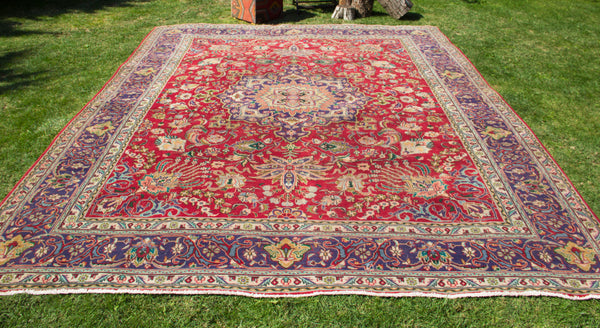 Vintage Oriental Premium Handmade Unique Rug  9'10'' X 12'10''