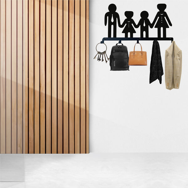 Family Metal Coat Rack, Wall Mount Hanger