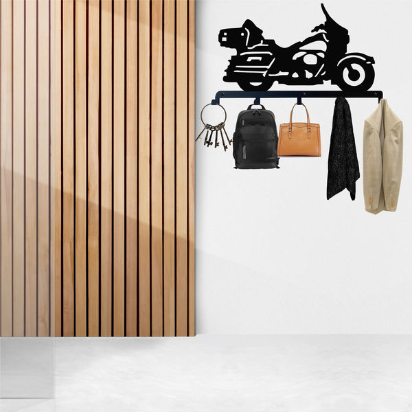 Motorcycle Metal Coat Rack, Wall Mount Hanger