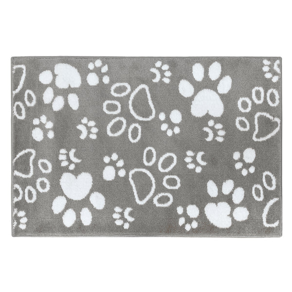 Sussex Home, Landing Rug, Slip Resistant Indoor Carpets Includes Adhesive Tape  2' x 3'-Paw Collection |Gray&White