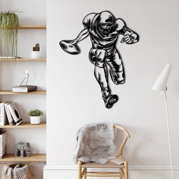 American Football Player Metal Wall Art