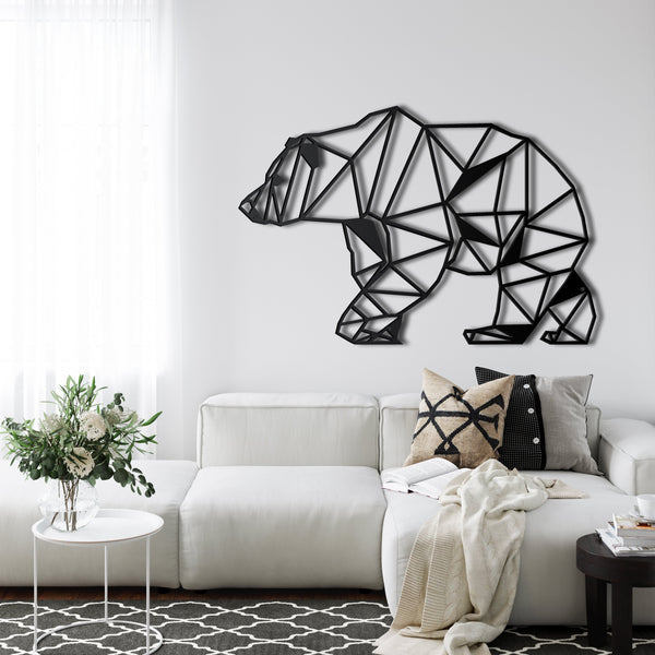 Geometric Bear Metal Wall Art