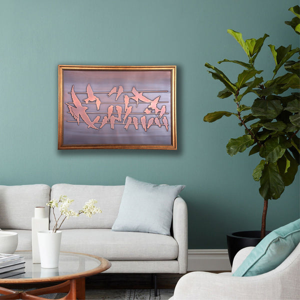 Birds Flock Copper Wall Art