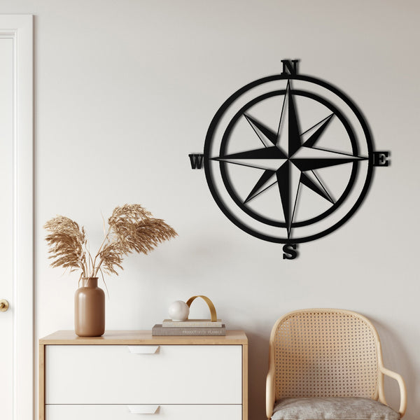 Compass Monogram Metal Wall Art