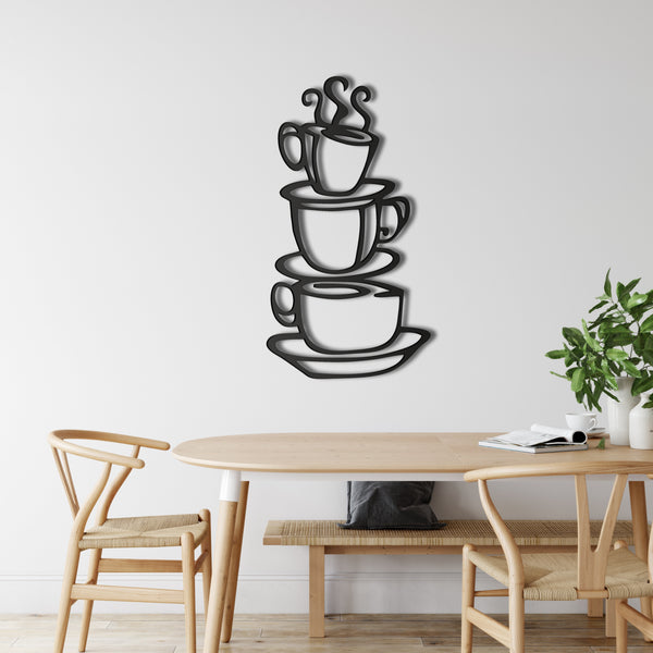 Coffee Cups Metal Wall Art