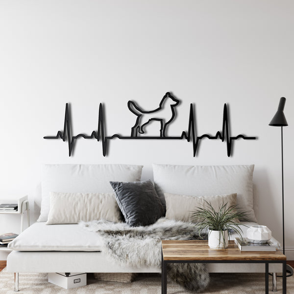 Ekg Dog Metal Wall Art