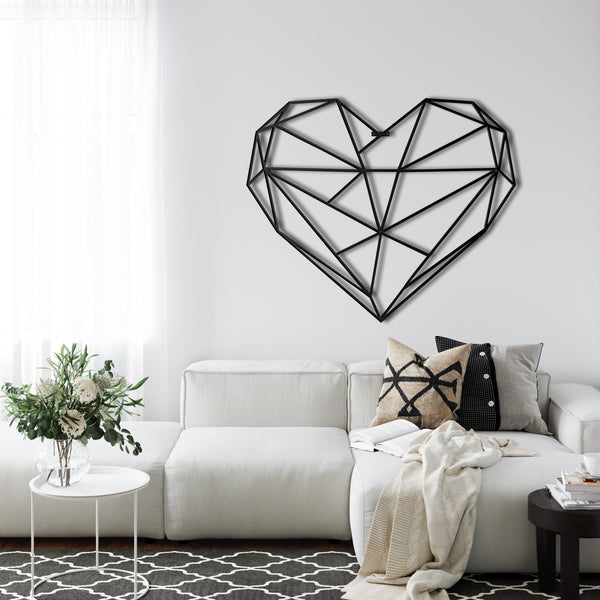 Geometric Heart Metal Wall Art