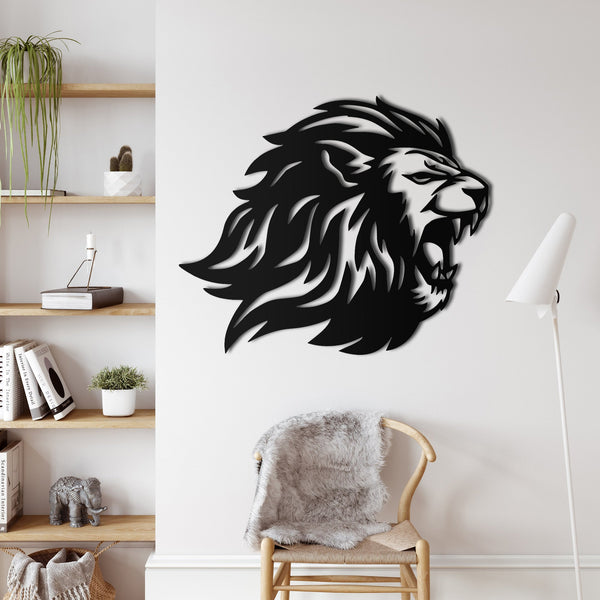 Lion Head Metal Wall Art