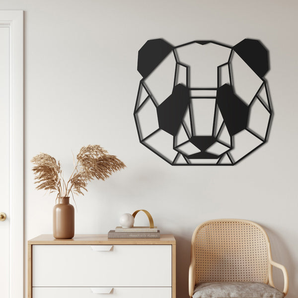 Panda Head Metal Wall Art