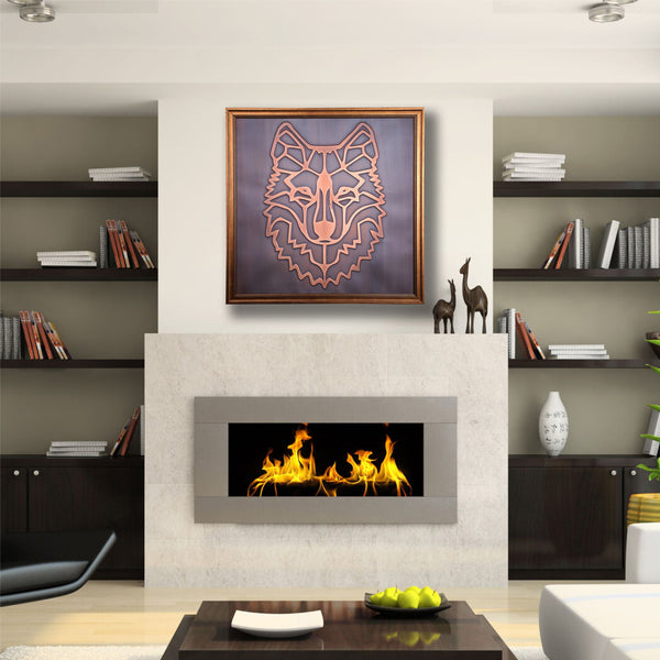 Wolf Head Copper Wall Art