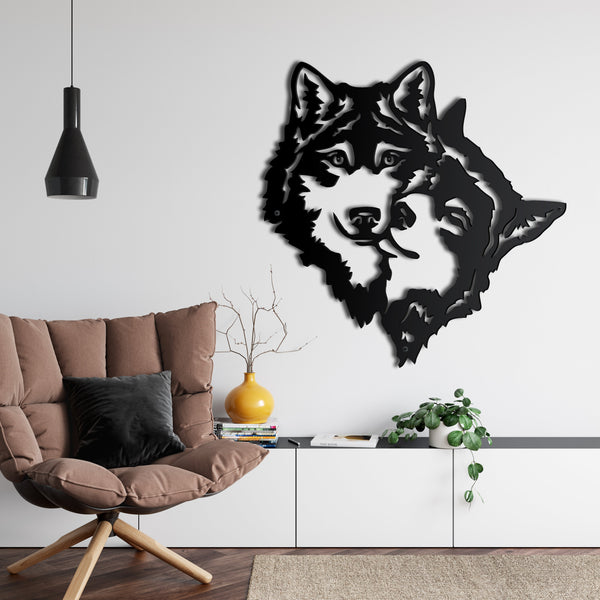 Wolf Head Metal Wall Art