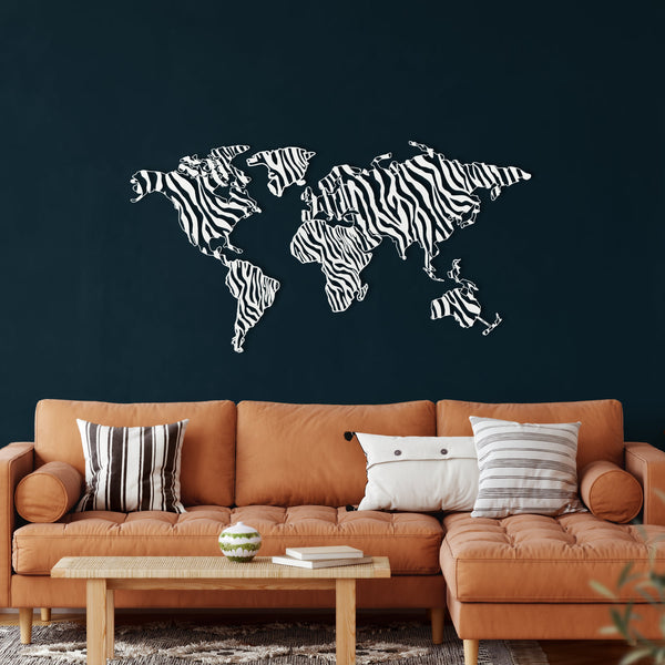 World Map Metal Wall Art