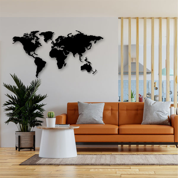 World Map Metal Wall Art