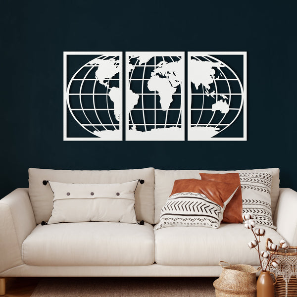 World Map Metal Wall Art