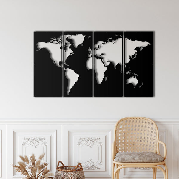 World Map Metal Wall Art