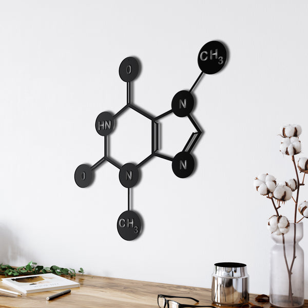 Chocolate Theobromine Molecule Metal Wall Art