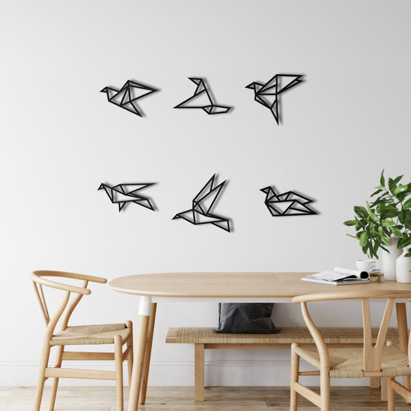 Geometric Birds Metal Wall Art