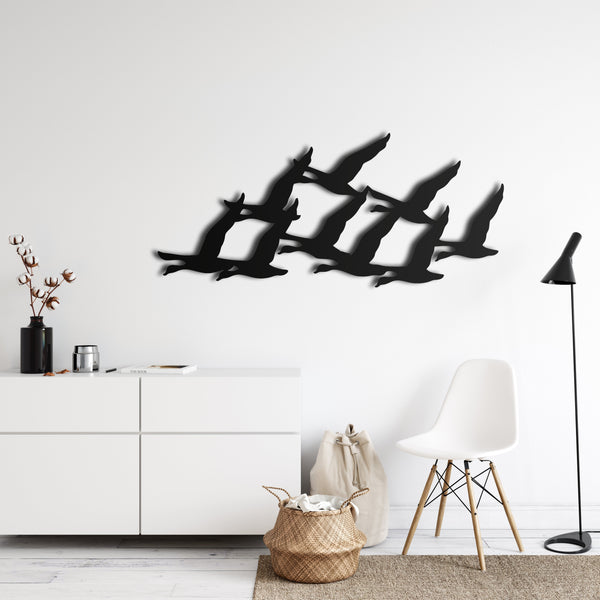 Geese Flock Metal Wall Art