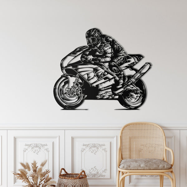 Motorcycle Race Metal Wall Art