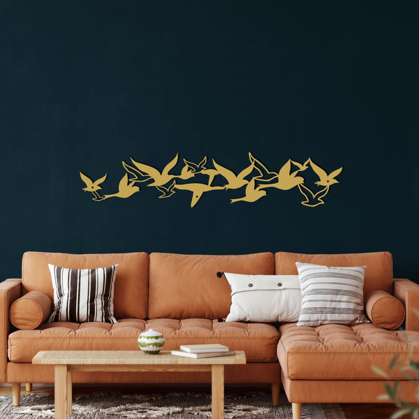 Flying Birds Flock Metal Wall Art