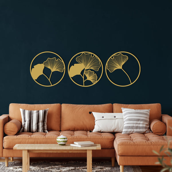 Ginkgo Biloba Leaf Metal Wall Art