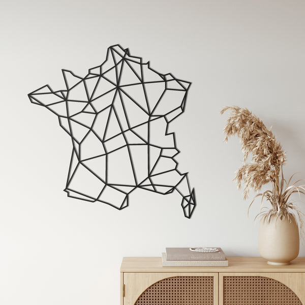 France Map Metal Wall Art