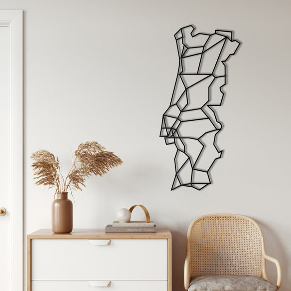 Portugal Map Metal Wall Art