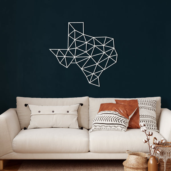 Texas Map Metal Wall Art