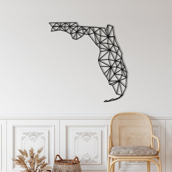 Florida Map Metal Wall Art