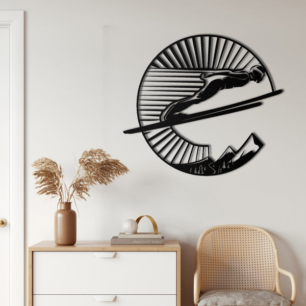 Ski Jumper Metal Wall Art