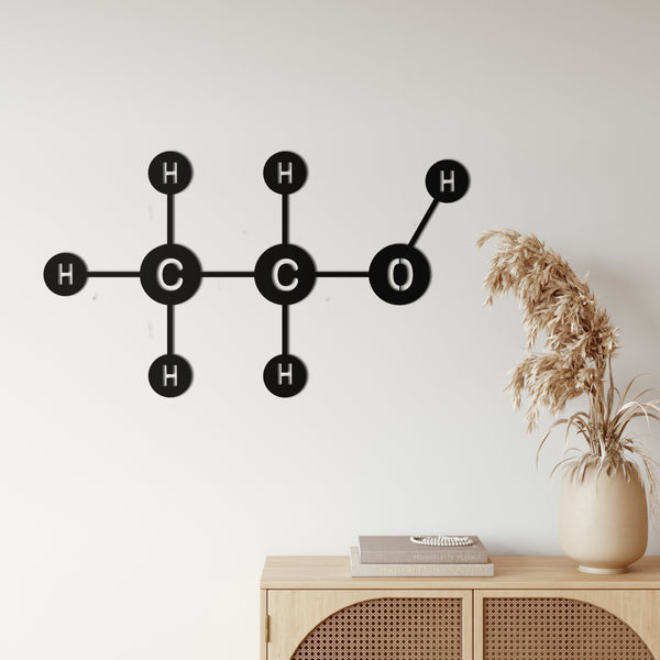 Ethanol Molecul Metal Wall Art