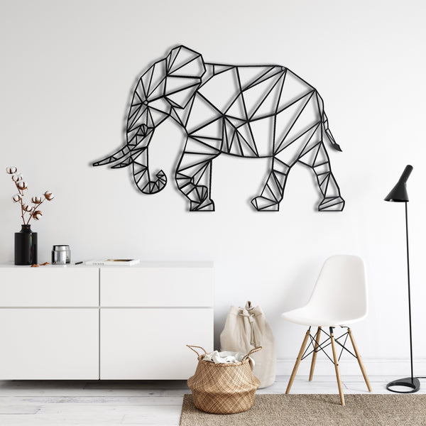 Geometric Elephant Metal Wall Art