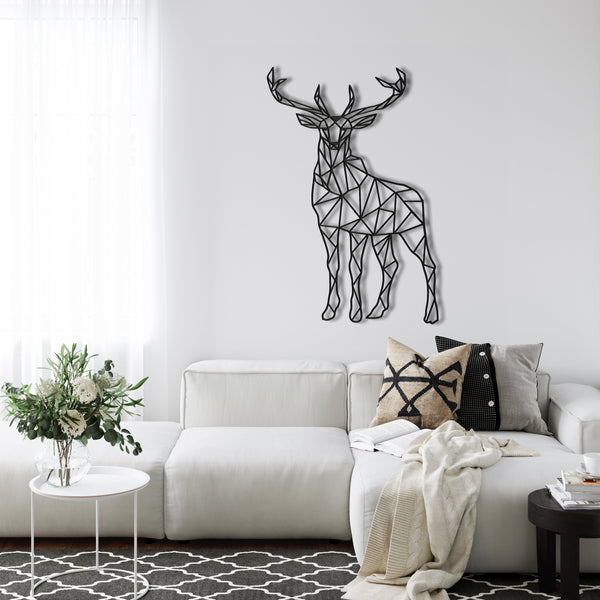 Geometric Deer Metal Wall Art