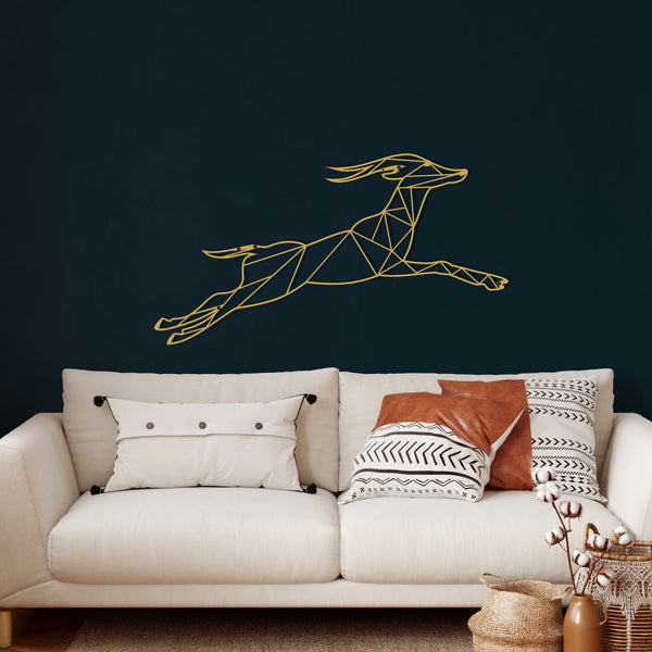 Leaping Deer Metal Wall Art