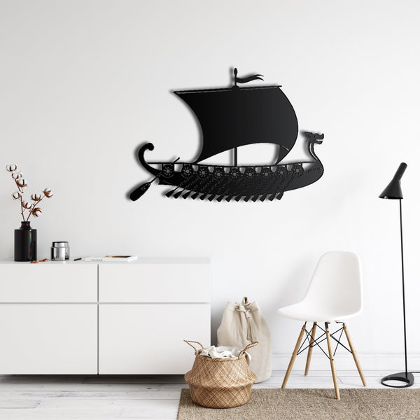 Viking Ship Metal Wall Art