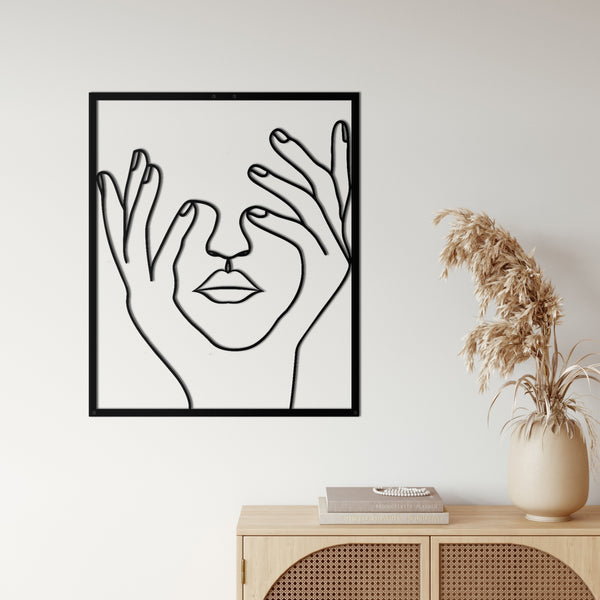 Head in my Hands Metal Wall Art