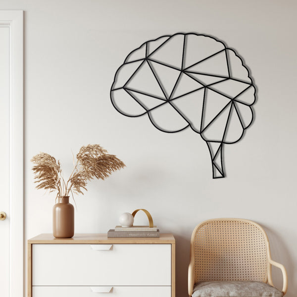 Geometric Brain Metal Wall Art