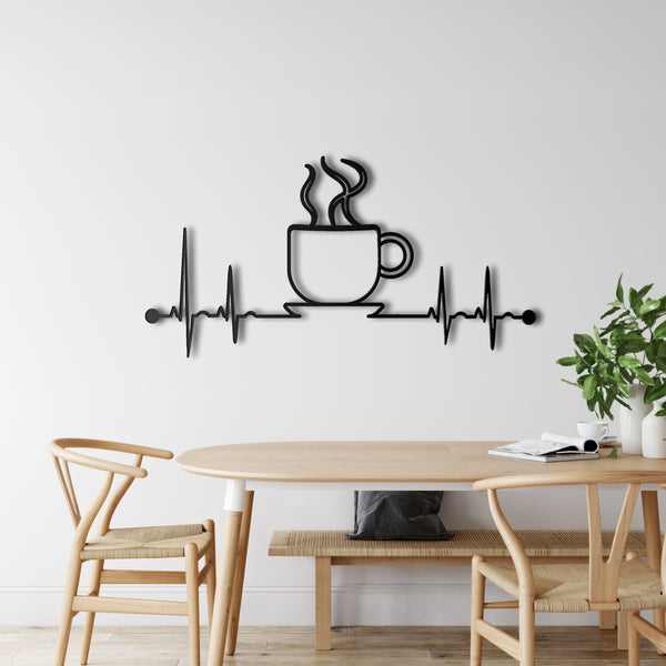 Ekg Coffee Metal Wall Art