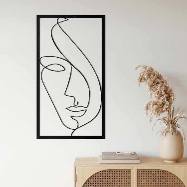 Framed Face Metal Wall Art