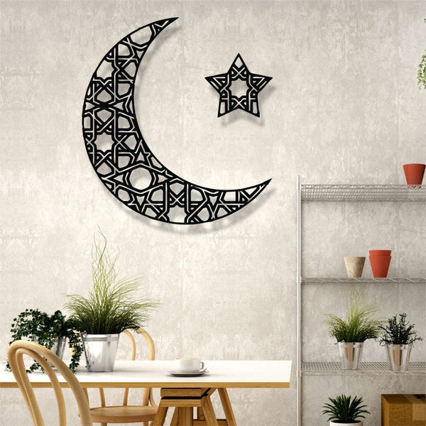 Crescant And Star Metal Wall Art