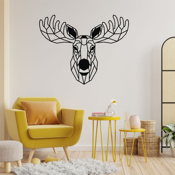 Geometric Moose Metal Wall Art