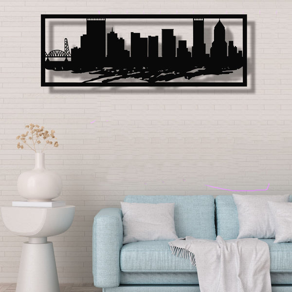 Portland Skyline Metal Wall Art