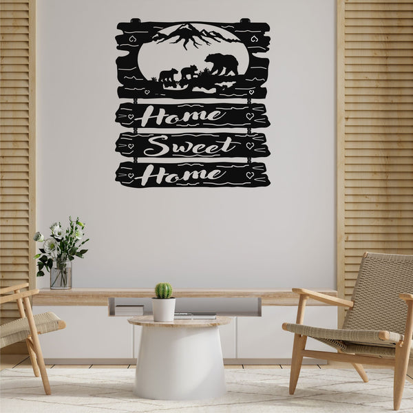 Home Sweet Home Bear Metal Wall Art