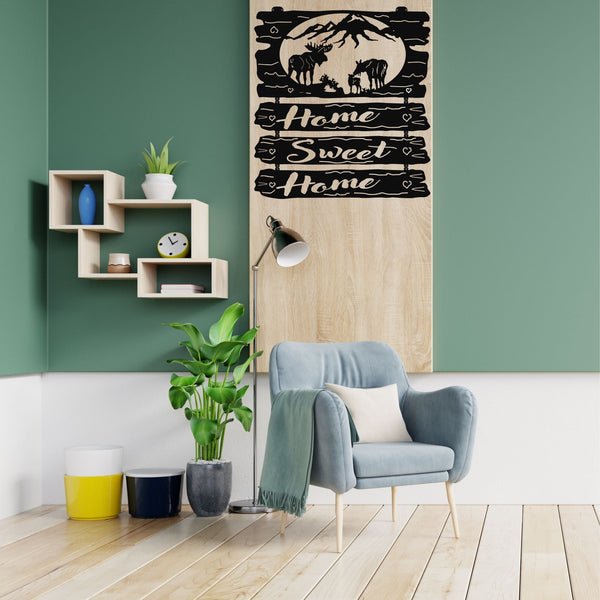 Home Sweet Home Moose Metal Wall Art