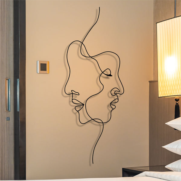 Man and Woman Face Metal Wall Art