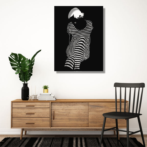 Zebra Women Metal Wall Art