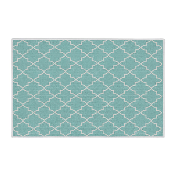 Geometric Design Multipurpose Floor Mat | 20"x31" | Turquoise